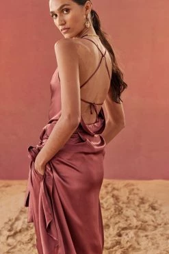 Shona Joy THALIA COWL BACK CAMI TOP - SANGRIA