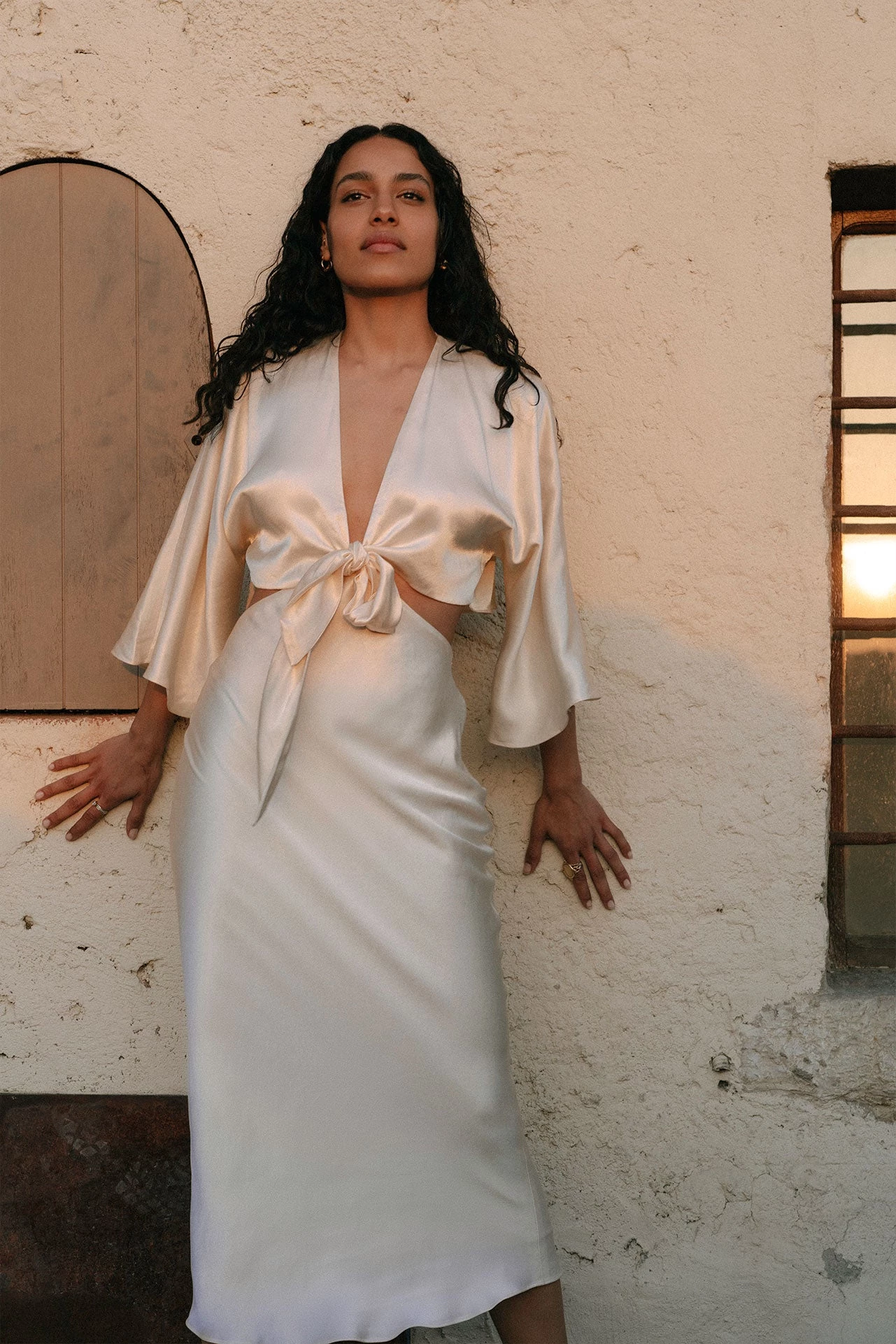 Shona Joy LA LUNE TIE FRONT BIAS MIDI DRESS - CREAM DRESSES 2 Shona Joy LA LUNE TIE FRONT BIAS MIDI DRESS - CREAM DRESSES