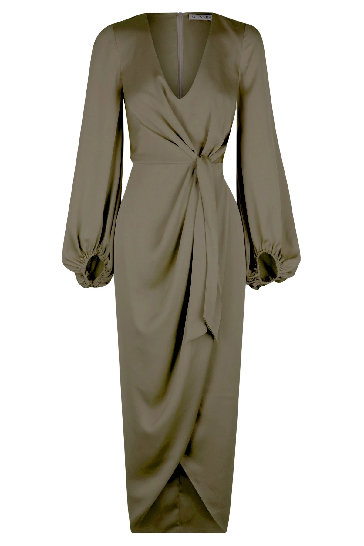 Shona Joy LUXE TIE FRONT BALLOON SLEEVE MIDI DRESS - PINE DRESSES 1 Shona Joy LUXE TIE FRONT BALLOON SLEEVE MIDI DRESS - PINE DRESSES