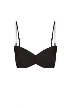 Shona Joy LA LUNE TWIST FRONT BRA TOP - BLACK TOPS