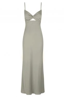 Shona Joy LUXE TWIST FRONT SLEEVELESS MIDI DRESS - EUCALYPTUS DRESSES