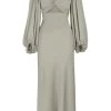 Shona Joy DRESSES LUXE TWIST FRONT BALLOON SLEEVE MIDI DRESS - EUCALYPTUS
