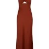 Shona Joy LUXE TWIST FRONT SLEEVELESS MIDI DRESS - SANGRIA DRESSES