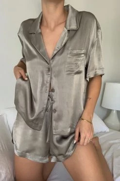 Shona Joy LA LUNE LOUNGE SHIRT SET - SAGE