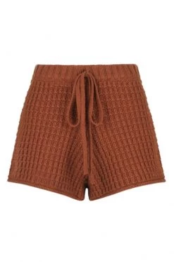 Shona Joy KNITWEAR WILLOW DRAWSTRING SHORT - PAPRIKA