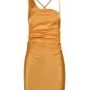 Shona Joy ALMA ASYMMETRICAL BIAS COWL MINI DRESS - TURMERIC DRESSES