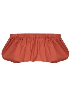 Shona Joy AMAIA OFF THE SHOULDER CROP TOP - CLAY