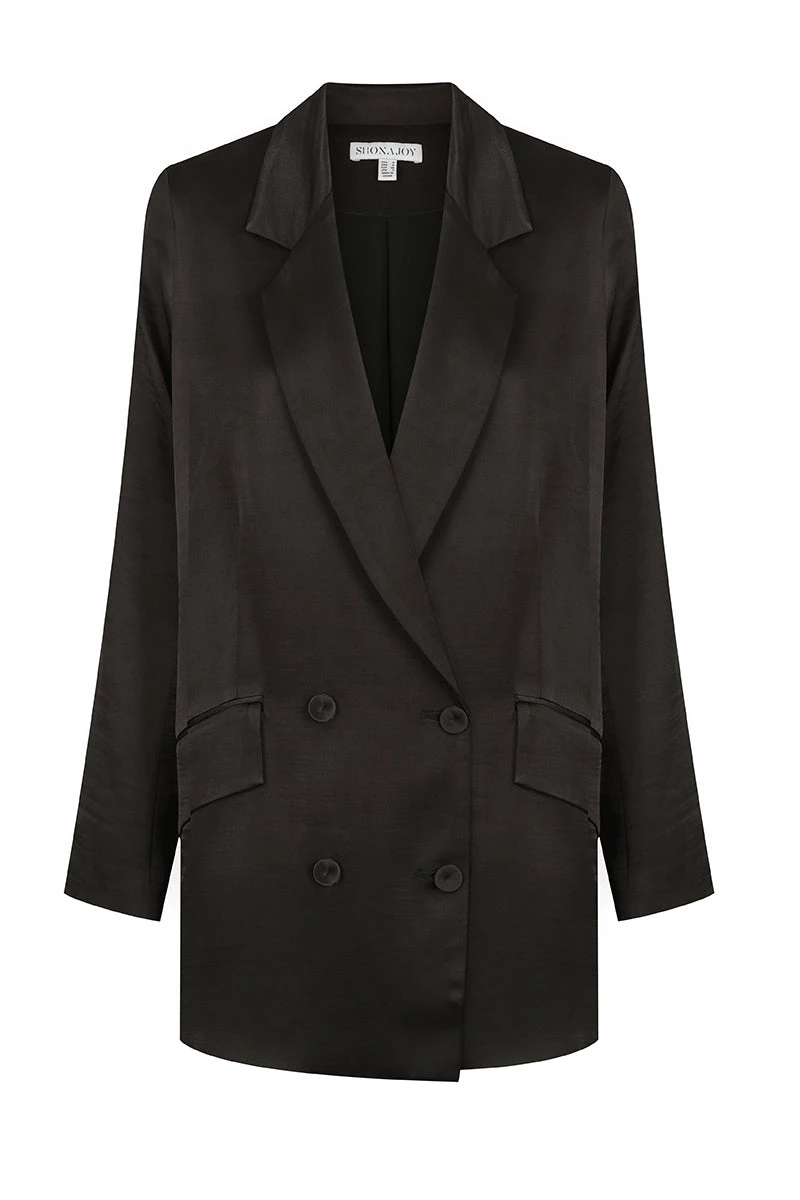Shona Joy LA LUNE DOUBLE BREASTED BLAZER - BLACK 1 Shona Joy LA LUNE DOUBLE BREASTED BLAZER - BLACK