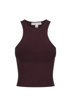 Shona Joy TOPS BASIC RACER BACK TOP - COCOA