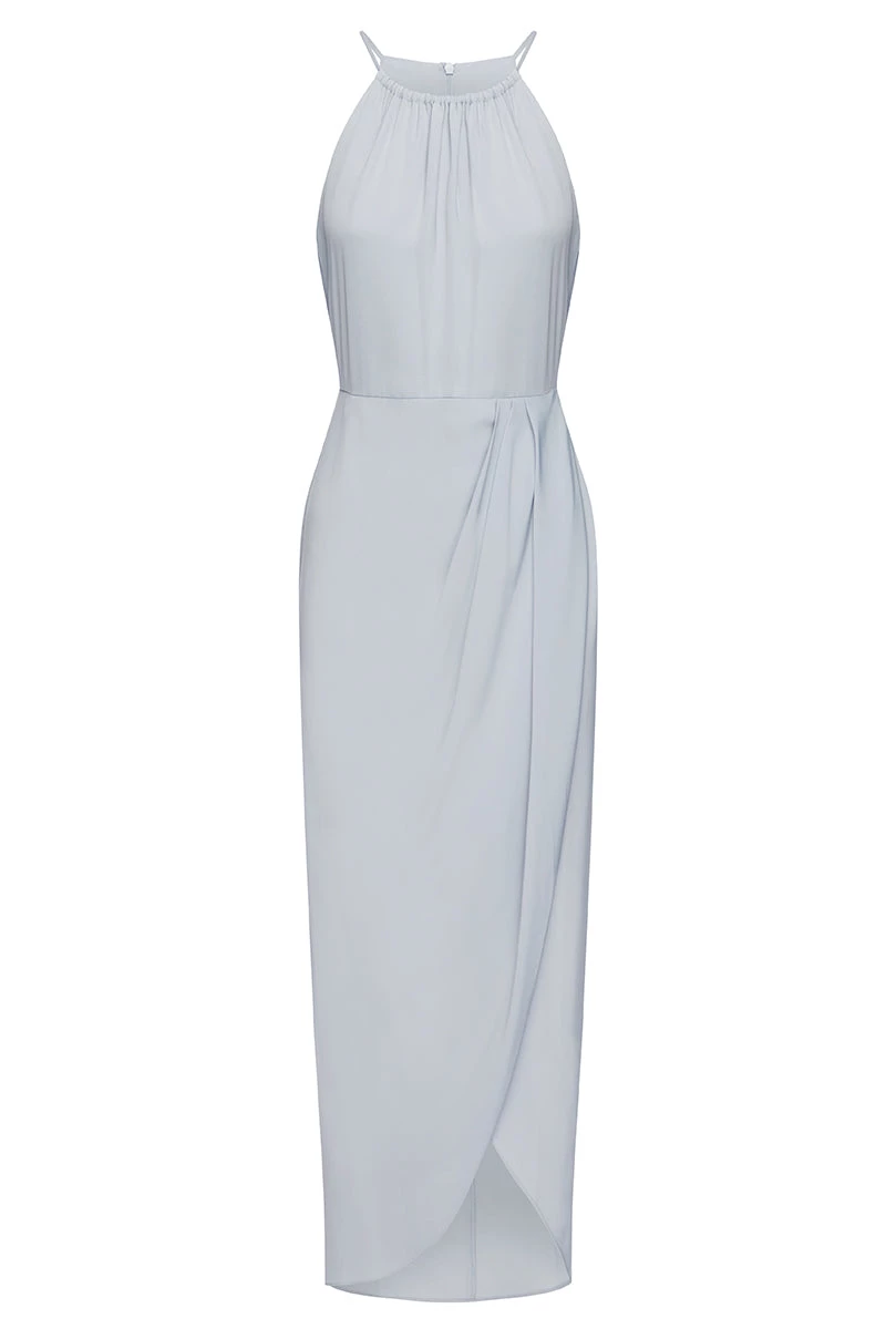 Shona Joy CORE HIGH NECK RUCHED DRESS - POWDER BLUE DRESSES 1 Shona Joy CORE HIGH NECK RUCHED DRESS - POWDER BLUE DRESSES
