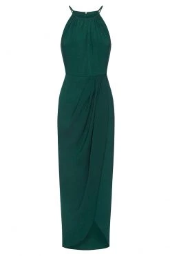 Shona Joy DRESSES CORE HIGH NECK RUCHED DRESS - SEAWEED