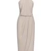 Shona Joy CORE KNOT DRAPED DRESS - OYSTER DRESSES