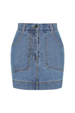 Shona Joy EMILY FITTED MINI SKIRT - INDIGO