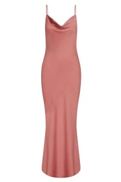 Shona Joy LUXE BIAS COWL SLIP DRESS - ROSE DRESSES