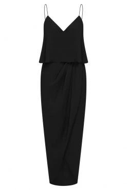 Shona Joy LUXE COCKTAIL FRILL DRESS - ONYX DRESSES