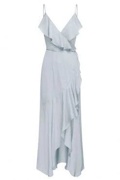 Shona Joy DRESSES LUXE BIAS FRILL WRAP DRESS - CLOUD