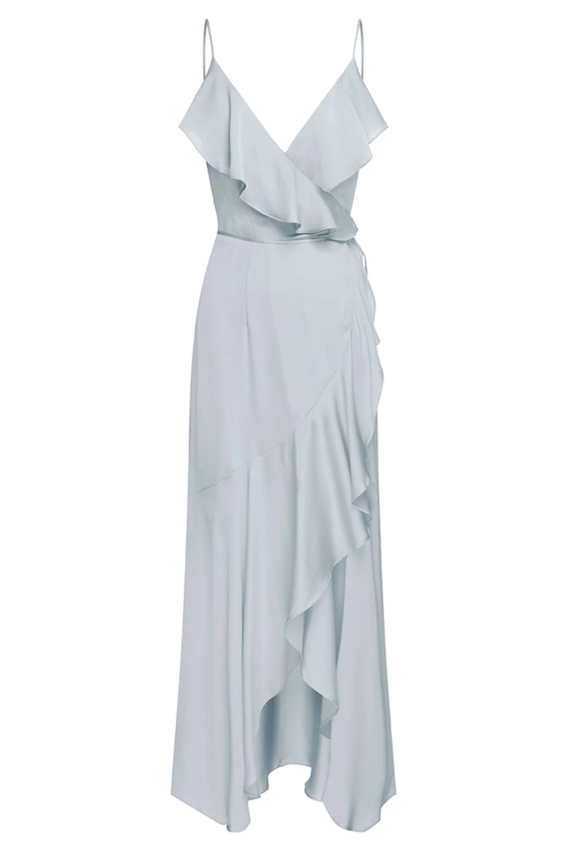 Shona Joy DRESSES LUXE BIAS FRILL WRAP DRESS - CLOUD 1 Shona Joy DRESSES LUXE BIAS FRILL WRAP DRESS - CLOUD