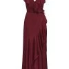 Shona Joy LUXE BIAS FRILL WRAP DRESS - GARNET DRESSES