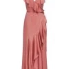 Shona Joy LUXE BIAS FRILL WRAP DRESS - ROSE DRESSES
