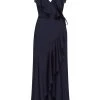 Shona Joy LUXE BIAS FRILL WRAP DRESS - SAPPHIRE