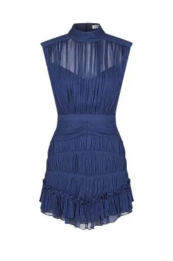 Shona Joy SAFIRA SLEEVELESS RUCHED MINI DRESS - AGEAN BLUE