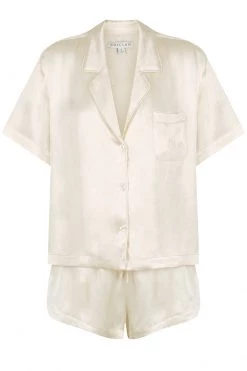Shona Joy LA LUNE LOUNGE SHIRT SET - CREAM