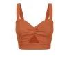 Shona Joy SIMONE FITTED CUT OUT CROP TOP - CLAY