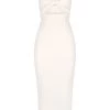 Shona Joy SIMONE FITTED CUT OUT MIDI DRESS - IVORY DRESSES