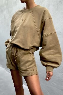 Shona Joy SJ LOGO BATWING SWEATER - BAY LEAF TOPS