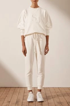 Shona Joy SJ LOGO SWEATER - IVORY