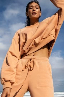 Shona Joy SJ LOGO BATWING SWEATER - DESERT ROSE TOPS