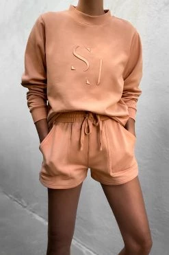 Shona Joy SJ LOGO SWEATER - DESERT ROSE TOPS