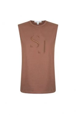 Shona Joy TOPS SJ LOGO TANK - CLOVE