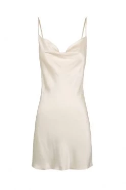 Shona Joy LA LUNE LOUNGE SLIP DRESS - CREAM DRESSES