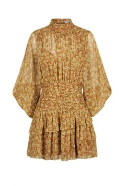 Shona Joy SUNSET LONG SLEEVE RUCHED MINI DRESS DRESSES